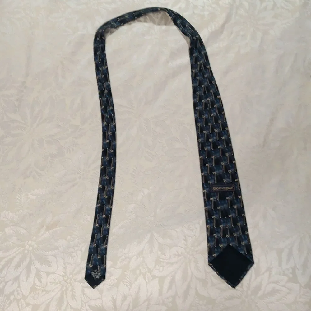 Vintage Barrington Silk Tie Mens Retro Abstract Geometric 3D Block Art Deco 58x4